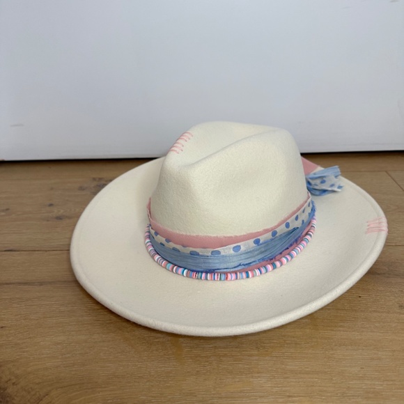 White wool fedora hat main image 8